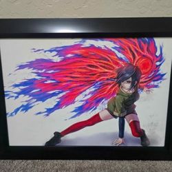 Touka Kirishima, Tokyo Ghoul anime framed textured picture