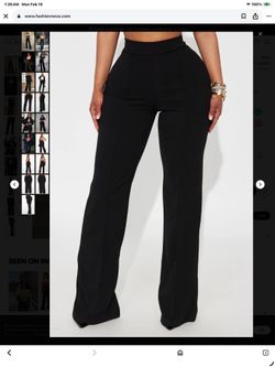 Women’s  Size 2X (US 16-18) Black High Waisted, Wide Leg Dress Pants