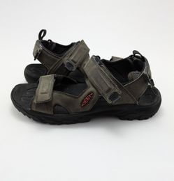 Mens Keen Targhee III Open Toe Grey 2-Strap Open Toe Leather Sandals Size 10
