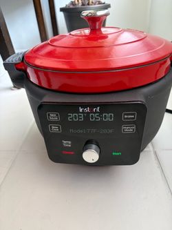 INSTANT 6 Qt. Red Enameled Cast Iron Precision Electric Dutch Oven