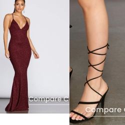  Dress And Lace Up Heels Both Brand New And Never Worn. 