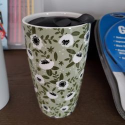 Glass Tumbler Mug W Lid