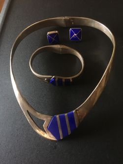 Sterling Silver Hinge Necklace Set