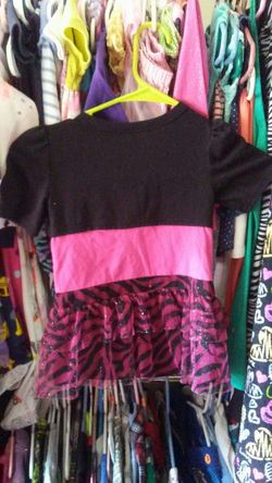 Pink and black dress