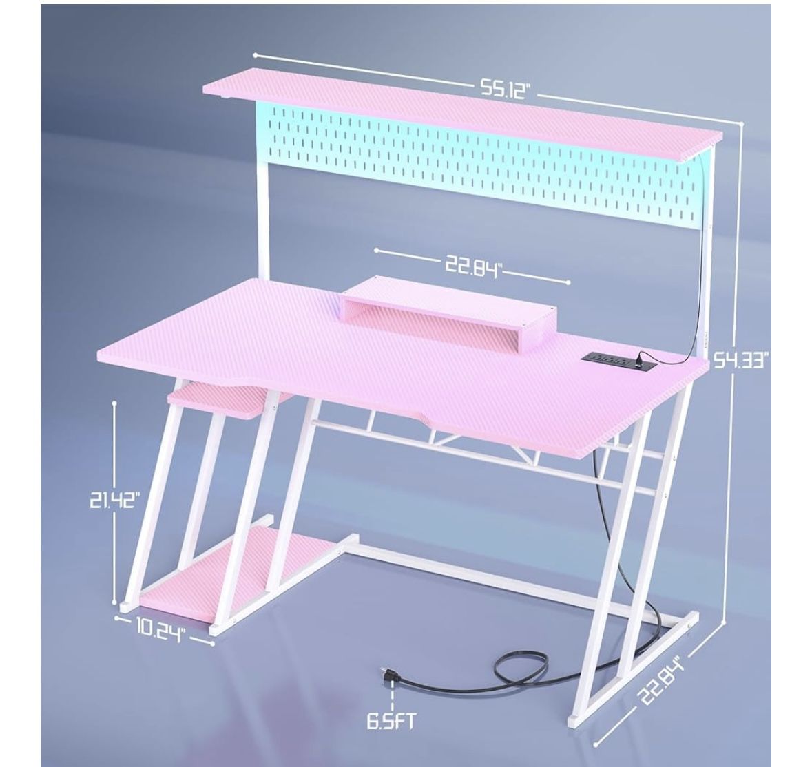 Brand New LED PINK Gaming Desk