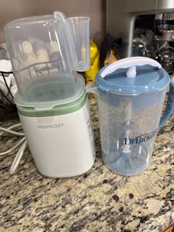 Mom cozy and dr browns bottle warmer and bottle stirrer