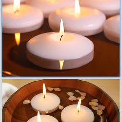 45Pack White Floating Candles 3 inch Unscented Floating Candles for Centerpieces-10 Hours Long Burn Time-3” Floating Candle Bulk for Wedding Cylinder 