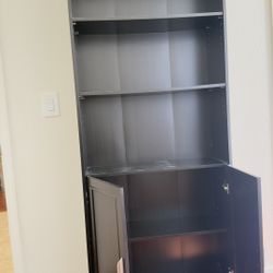 Moving Sale - Black Bookshelf with Cabinet