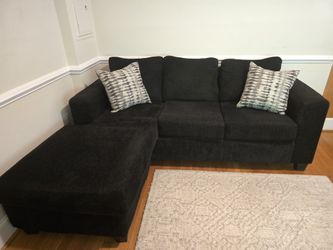 2 PC Venus Black L-shaped Sofa (Couch)