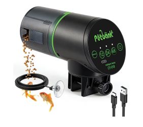 Automatic Fish Feeder for Aquarium - Auto Fish Food Dispenser Rechargeable for Small Large Tank with USB Charger Cable,12/24/48H Interval Esay Set Up