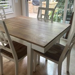 New  table  wood with 4 chairs