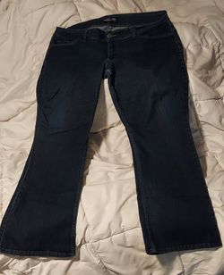 Riders by Lee Women's Mid Rise Bootcut Denim Jeans Dark Wash Stretch Size W 18