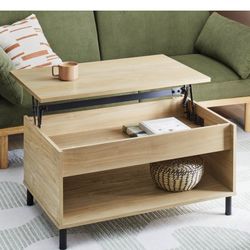 Metal top lift coffee table