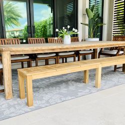 Natural Stain Reclaimed Teak 106 X 15 in. Backless Bench