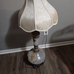 Vintage Glass Blown Lamp Painted