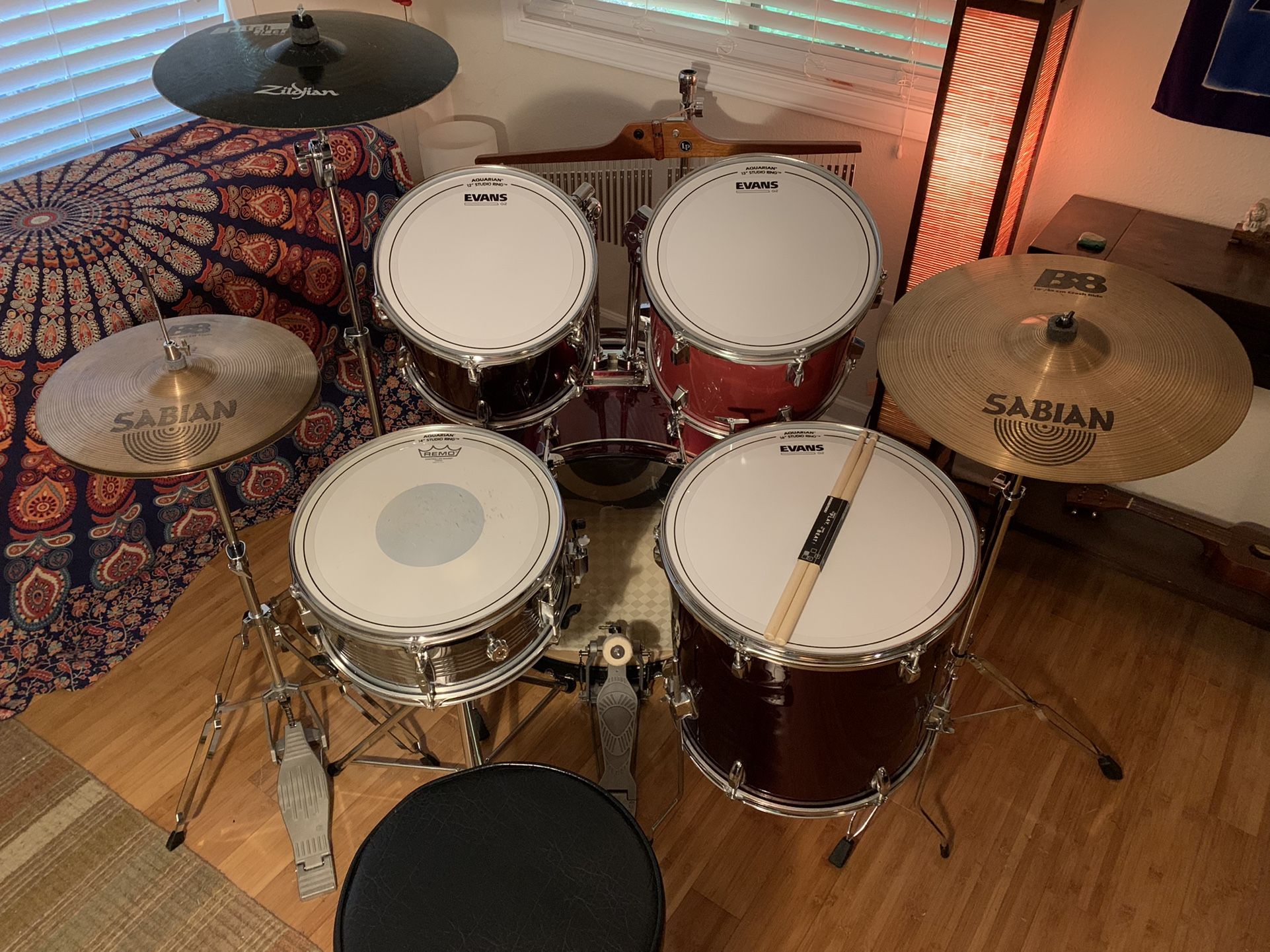 Drum Set, Sabian / Zildjian Cymbals