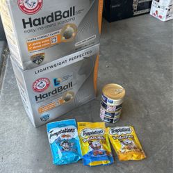 Arm And Hammer Hardball Kitty Litter, Wet Food And Treats.