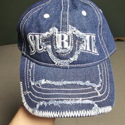 Supreme x True Religion Denim Hat Leather Strapback