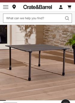 Crate and Barrel Outdoor Table In A Bag