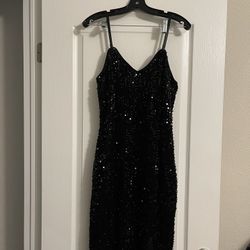 New Black Sequins Dress Size Large $25