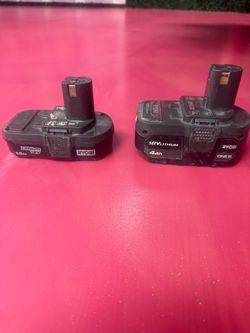 2 Ryobi Batteries $30