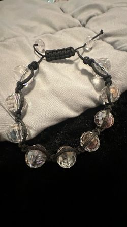 Shamballa Transparent Stone Macramé Faceted Bead Rope Bracelet