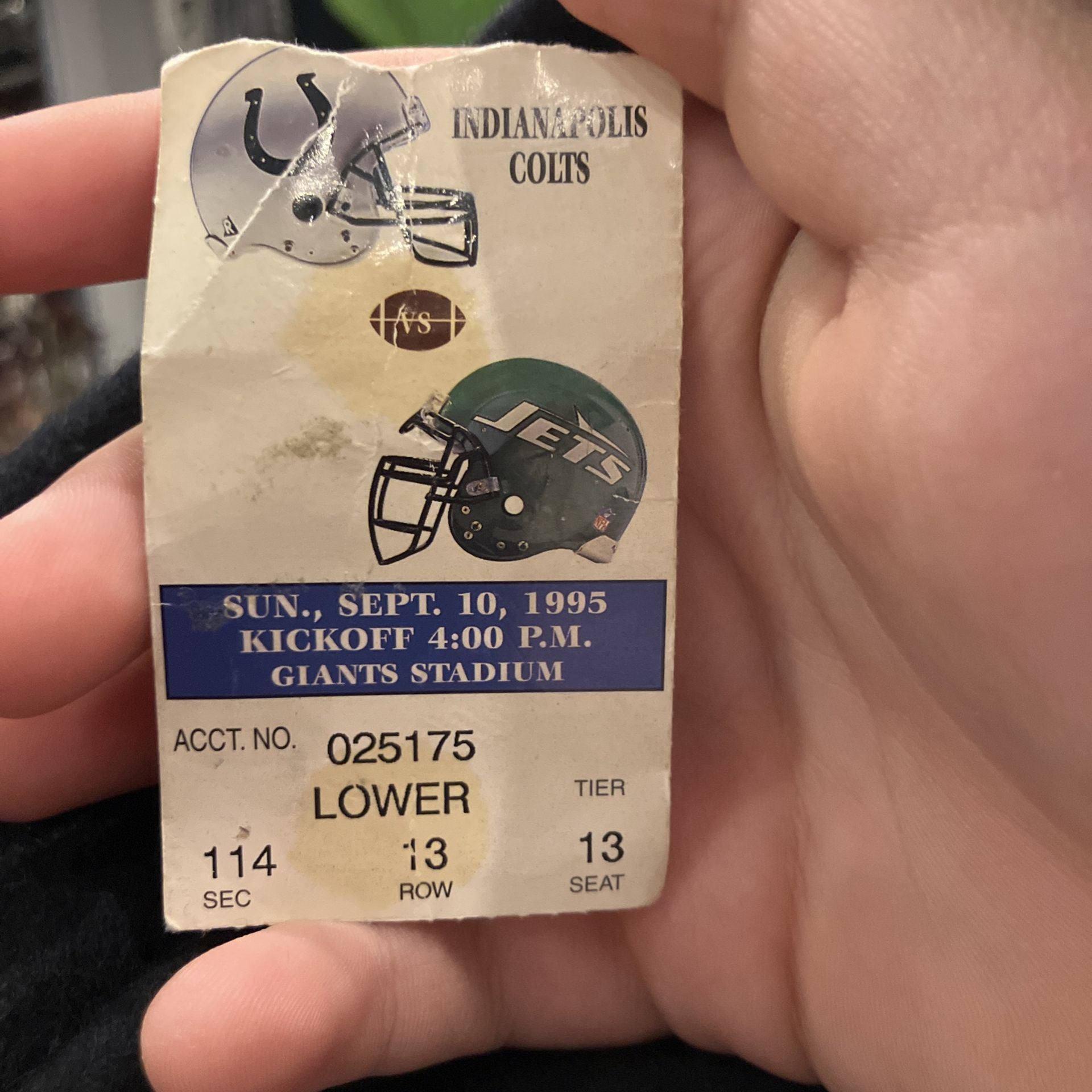 Jets Ticket From 28 Years Ago Vintage Ticket