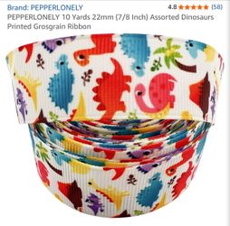 $45 brand new dinosaur ribbon 22mm (7/8 Inch)