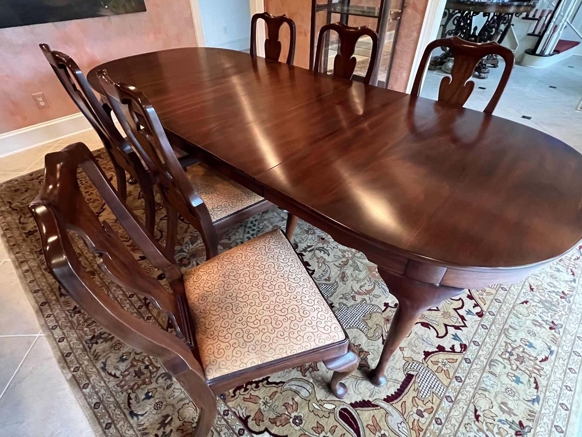 Vintage mahogany dining table & chairs OBO