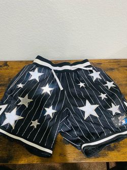 Market Men’s Bermuda Mesh Shorts Black/White Stars Drawstring