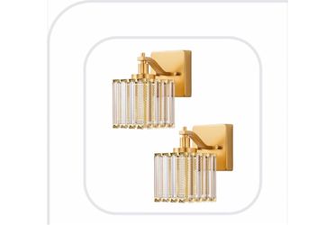 Gold Crystal Wall Sconces Set of 2