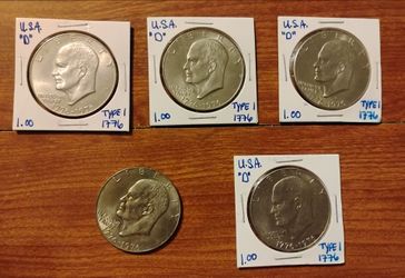 1976 Eisenhower Bicentennial 1976 Dollar Coins Lot of 5