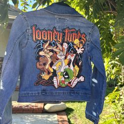 Boy's Looney Tunes Snap Jean Jacket 10-12 Large