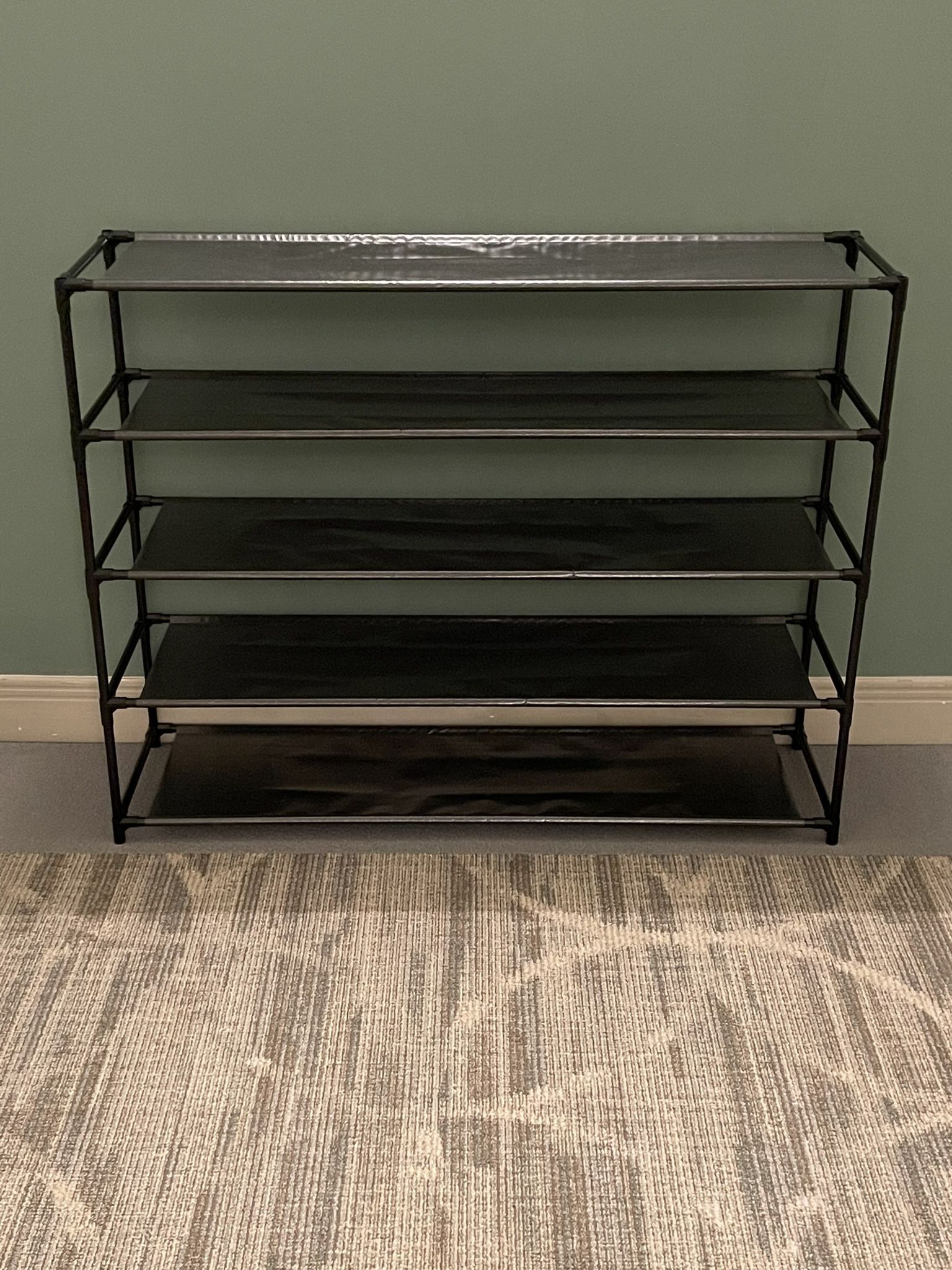 NEW!! Large (30"H x 39"L) LIGHTWEIGHT, 5-SHELF SHOE RACK - Fully-Assembled - posted price is firm.