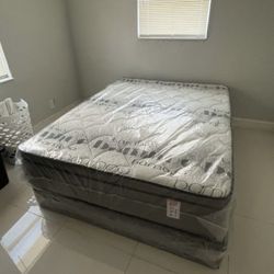 NEW MATTRESS QUEEN SIZE PILLOWTOP WITH BOX SPRING/ FREE 🚚🚚🚚
