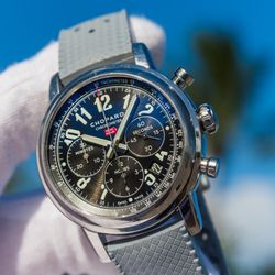 Chopard Mille Miglia 42mm Black Chronograph Automatic Watch ref. 8589 Grey Tropic
