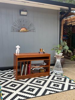 Danish Teak Mid Century Modern Extendable Console / Desk .