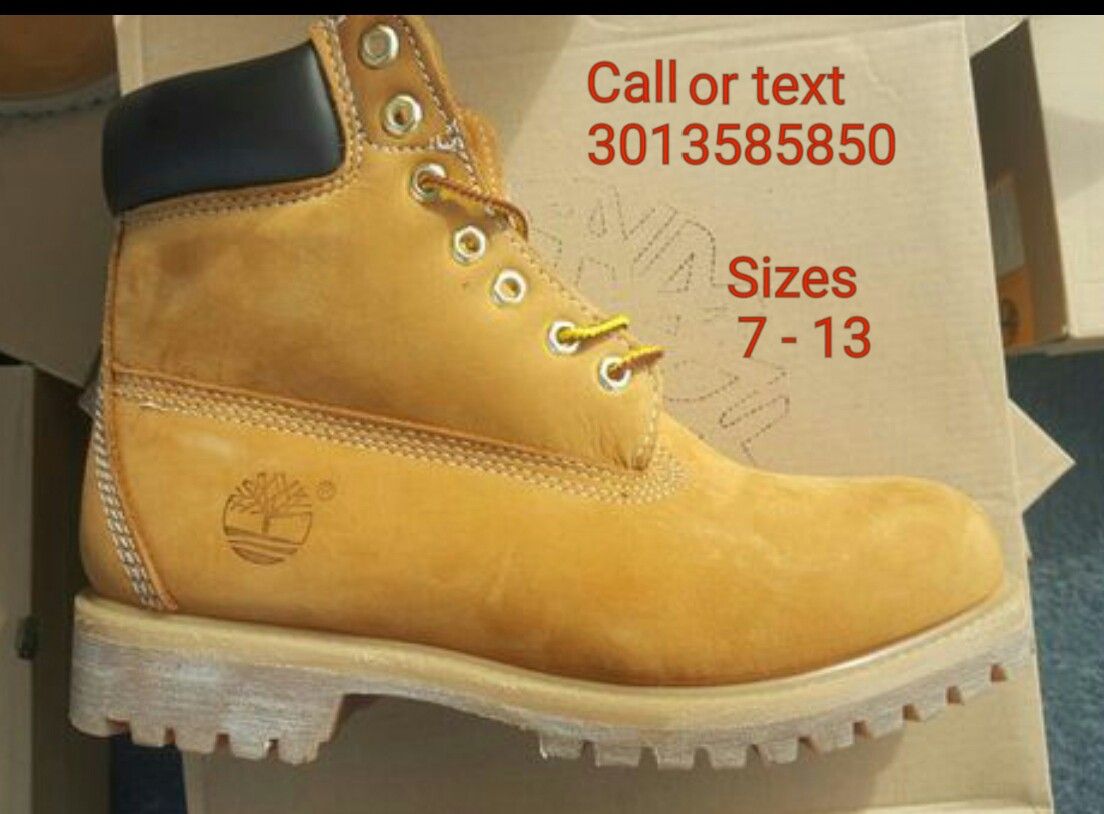 Double sole Timberlands sizes 7 to 13