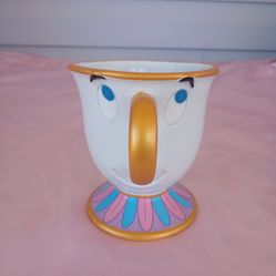 Disney Parks CHIP Mug Beauty & the Beast Coffee Tea Cup Figural Gold