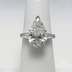 GIA 3.60ct Pear Diamond Ring