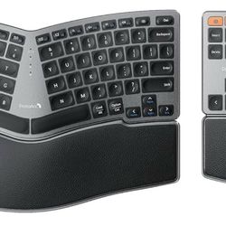 Wireless Ergonomic Keyboard with Separate Number Pad