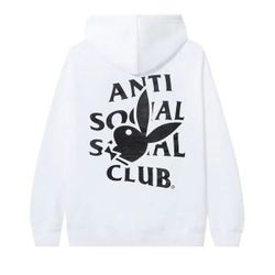 Large Anti Social Social Club Playboy Bunny Logo Hoodie