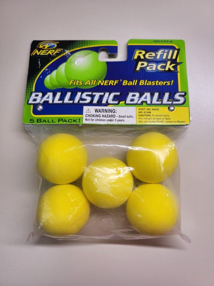 Nerf Ballistic Balls Hasbro 2000 Refill 5 Pack #61348 New