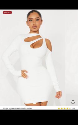White mini dress with cutouts size XL