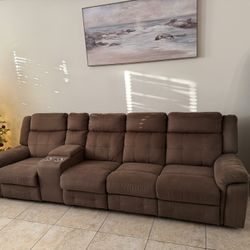 large, plush reclining sofa 