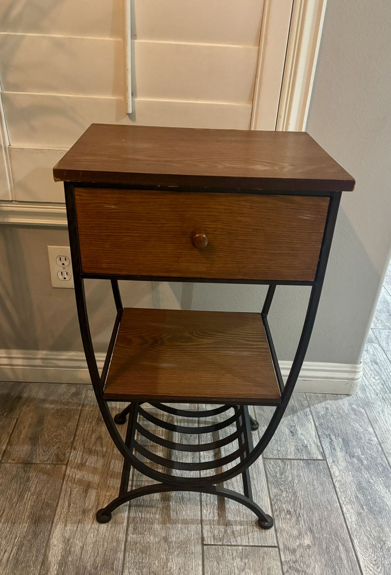 Metal Wood End Table