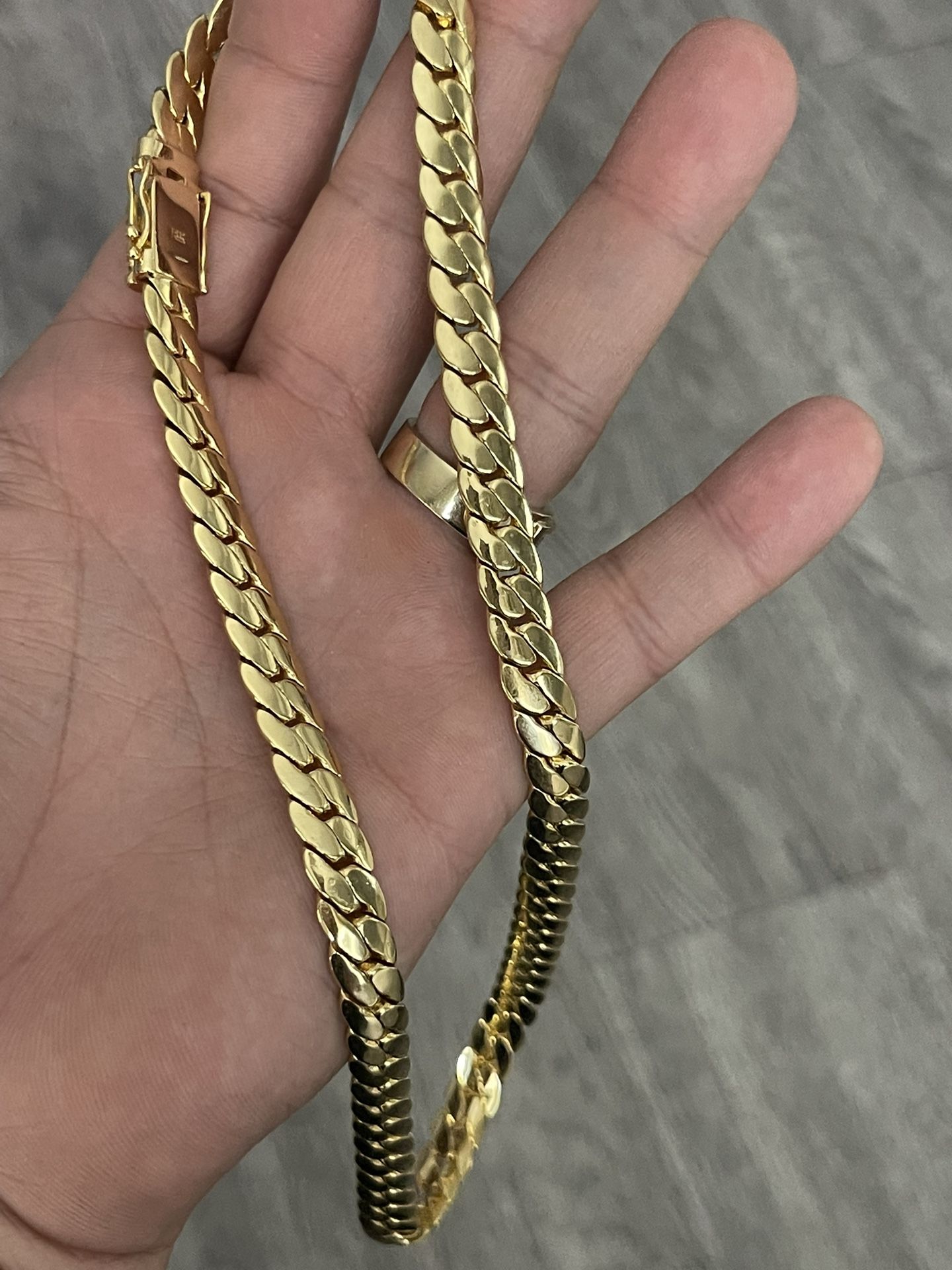 🇺🇸 14K GOLD LAYERED CUBAN LINK SET – CHAIN + MATCHING BRACELET  🔥 Premium 14K gold layered Cuban link chain with matching bracelet 🔥 