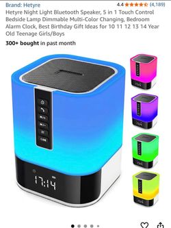 Alarm clock/speaker/night light (touch control)