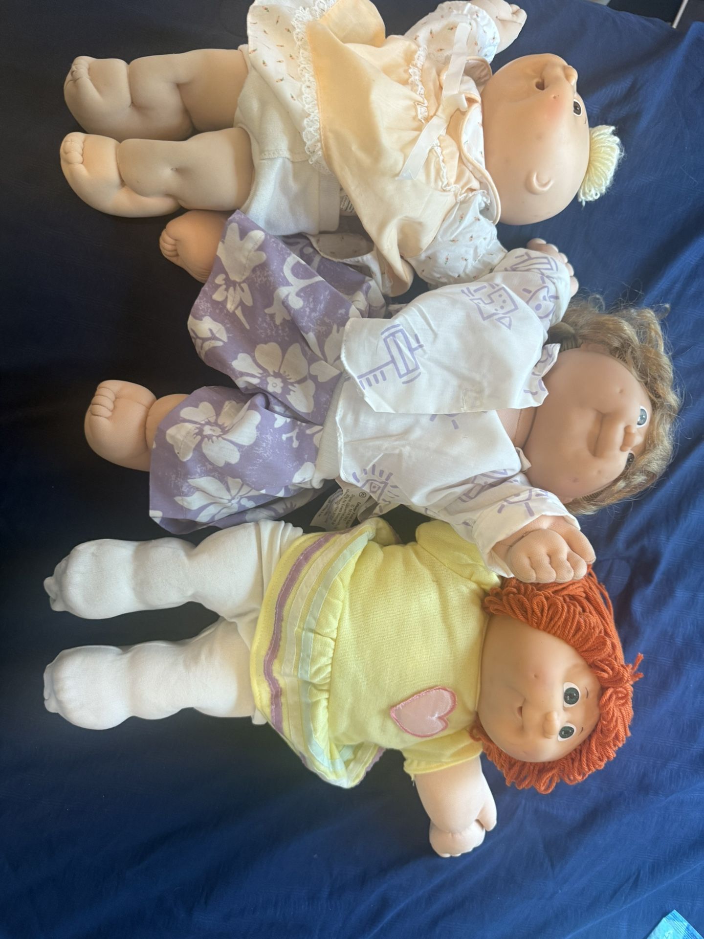 Lot of 3 vintage cabbage patch dolls 1980s signed Xavier Roberts se see pictures