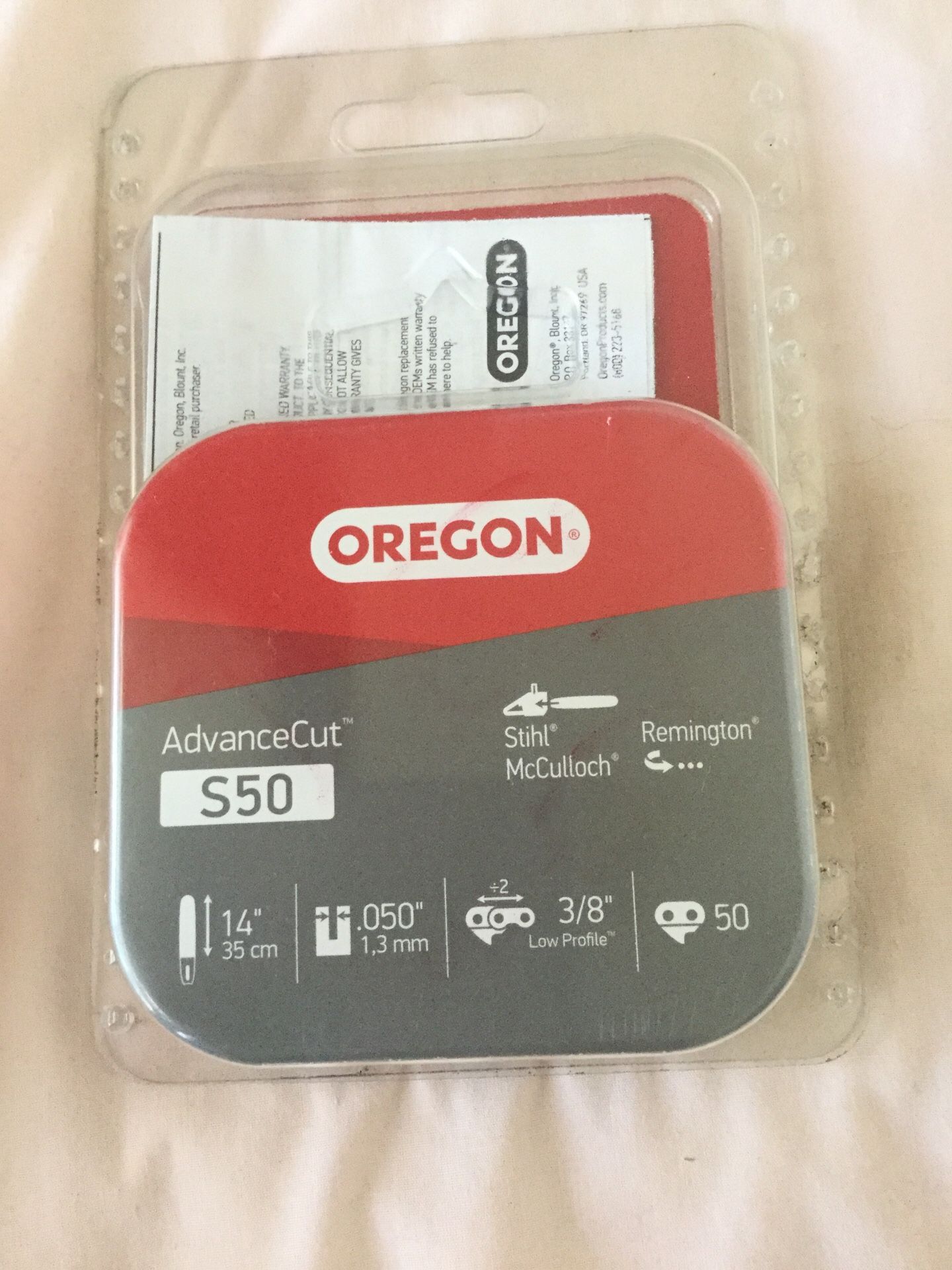 Chainsaw blade, new, 14”